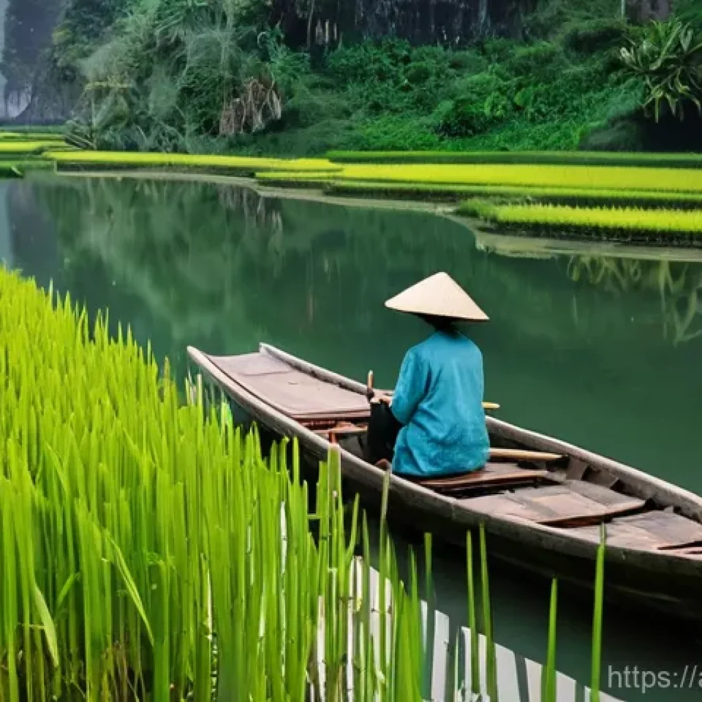 베트남 현지 가이드 고용법 - **Image Prompt 1: Discovering Ninh Binh's Secret Waterways**
    "A knowledgeable Vietnamese local g...