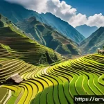 베트남 사파 계단식 논 - A breathtaking panoramic view of Sapa’s terraced rice fields in Vietnam during the vibrant planting ...